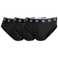 CR7 Herren Slips, 3er Pack - Briefs, Logobund, Stretch Cotton Schwarz 2XL