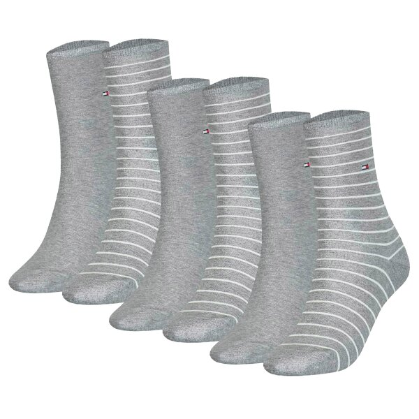 TOMMY HILFIGER Womens Socks, 6-Pack - Womens Patterned Styles Grey mottled 39-42