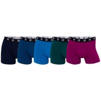 CR7 Herren Boxer Shorts, 5er Pack - Trunks, Organic Cotton Stretch Blau/Grün/Magenta S