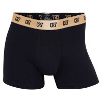 CR7 Men Boxer Shorts, Pack of 5 - Trunks, Travel Pouch, Cotton Stretch, Logo Waistband Black/Gold S (Small)