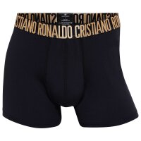 CR7 Men Boxer Shorts, Pack of 5 - Trunks, Travel Pouch, Cotton Stretch, Logo Waistband Black/Gold S (Small)