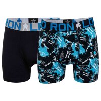 CR7 Boys Boxer Shorts, 2-Pack - Trunks, Cotton Stretch, Logo Waistband Black/Blue 104/110