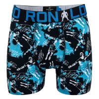CR7 Boys Boxer Shorts, 2-Pack - Trunks, Cotton Stretch, Logo Waistband Black/Blue 104/110