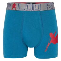 CR7 Boys Boxer Shorts, 5-Pack - Cristiano Ronaldo motifs,Trunks, Cotton Stretch, Logo Waistband Black/Blue/Turquoise 122/134