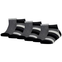 TOMMY HILFIGER Kids Quarter Socks, 6 Pack - Basic Stripe, Stripe, 23-42