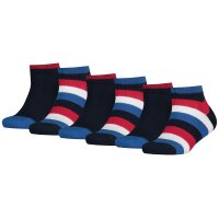 TOMMY HILFIGER Kinder Quarter-Socken, 6er Pack - Basic Stripe, Streifen, 23-42