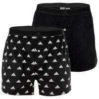 adidas mens woven boxer shorts, 2-pack - shorts, woven fabric, cotton, pattern Black S (Small)