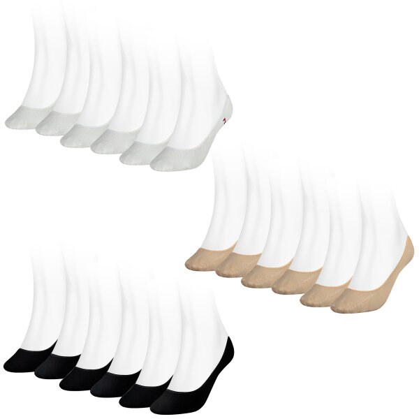TOMMY HILFIGER Damen Füßlinge, 6er Pack - Socken,TH, Baumwolle, 35-42, einfarbig