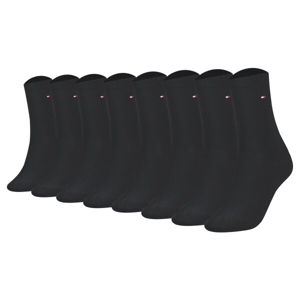 TOMMY HILFIGER Damen Socken, 8er Pack - Sock Casual, ECOM, Kurzsocken, uni Schwarz 35-38