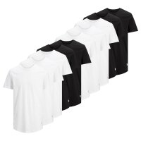 Jack & Jones Mens T-Shirt, 10-Pack - JJENOA, Short Sleeve, Round Neck, Cotton, Solid Color