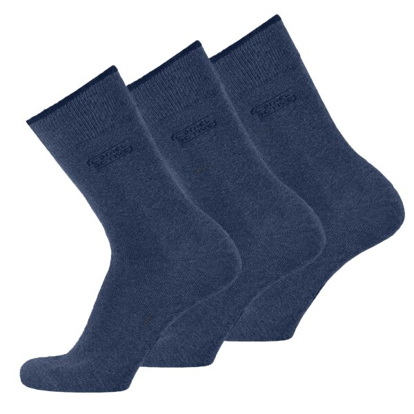 camel active Mens Socks, 3-pack - Basic Socks, Organic Cotton Indigo mottled 39-42
