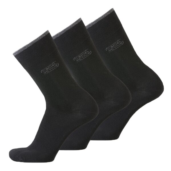 camel active Herren Socken, 3er Pack - Basic Socken, Bio-Baumwolle Schwarz 39-42