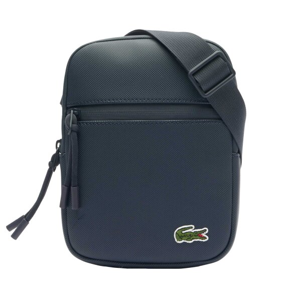 LACOSTE Mens Shoulder Bag - S Flat Crossover Bag, 21x16x3.5cm (HxWxD) Dark Blue