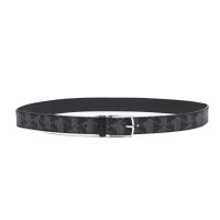 LACOSTE Herren Gürtel -  Coated Canvas Monogram Belt, 35 mm Schwarz 105 cm