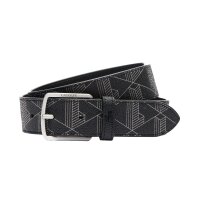 LACOSTE Mens Belt - Coated Canvas Monogram Belt, 35 mm Black 105 cm
