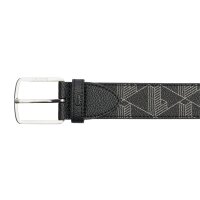 LACOSTE Mens Belt - Coated Canvas Monogram Belt, 35 mm Black 105 cm