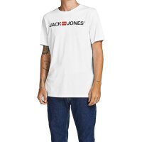 JACK&JONES Herren T-Shirt, 6er Pack - JJECORP LOGO TEE CREW NECK, Logo-Print, Baumwolle Weiß/Marineblau/Schwarz S