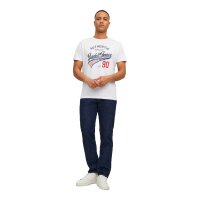 JACK&JONES Mens T-Shirt, 6 Pack - JJETHAN TEE CREW NECK, Vintage Logo, Cotton White/Navy/Black S (Small)