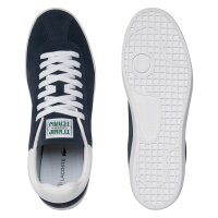 LACOSTE Herren Sneaker - BASESHOT CORE ESSENTIALS, Turnschuhe, Logo, Veloursleder Blau/Weiß EUR 45