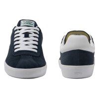 LACOSTE Herren Sneaker - BASESHOT CORE ESSENTIALS, Turnschuhe, Logo, Veloursleder Blau/Weiß EUR 45
