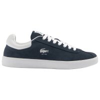 LACOSTE Herren Sneaker - BASESHOT CORE ESSENTIALS, Turnschuhe, Logo, Veloursleder Blau/Weiß EUR 45