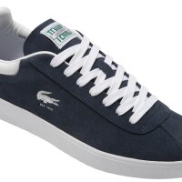 LACOSTE Herren Sneaker - BASESHOT CORE ESSENTIALS, Turnschuhe, Logo, Veloursleder Blau/Weiß EUR 46