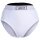 VERSACE Damen Slip Highleg RIB - hoher Logo-Bund, Rippstrick, Baumwoll-Stretch Weiß L