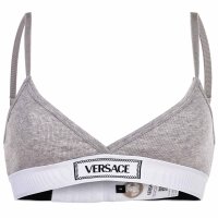 VERSACE womens briefs Highleg RIB - high logo waistband, ribbed knit, cotton stretch Grey M (Medium)