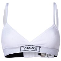 VERSACE womens briefs Highleg RIB - high logo waistband, ribbed knit, cotton stretch White 2XL (XX-Large)