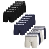 JACK&JONES mens boxer shorts, 6-pack - JACSOLID, stretch cotton, solid colour