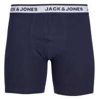 JACK&JONES mens boxer shorts, 6-pack - JACSOLID, stretch cotton, solid colour Grey/White/Navy S (Small)
