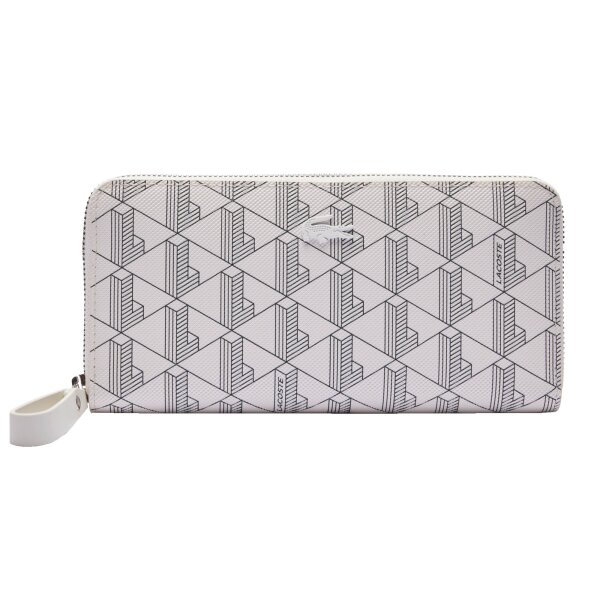 LACOSTE Damen Geldbörse - Daily Lifestyle Large Zipped Billfold, 10,5x20x3cm (HxBxT) Weiß