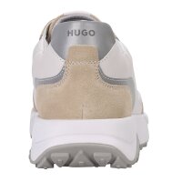 HUGO Herren Sneaker - Kane Runn sdme, Turnschuh, Schnürung, Material-Mix mit Echtleder Weiß EU 42