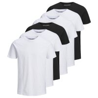 JACK&JONES Herren T-Shirt, 6er Pack - JJEORGANIC BASIC TEE O-NECK, Kurzarm, Bio-Baumwolle