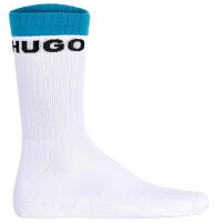 HUGO Herren Socken, 5er Pack - QS RAINBOW CC, kurz, gerippt, Logo, One Size, uni Weiß 40-46