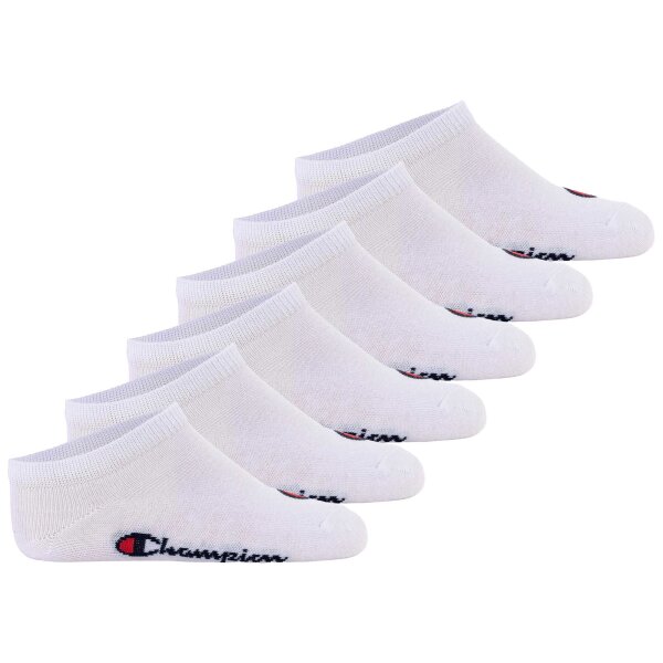 Champion Kinder Socken, 6er Pack - Sneaker Socken, Logo, einfarbig Weiß 27-30