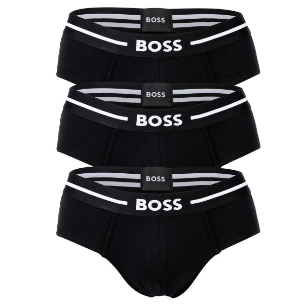 BOSS Herren Slips, 3er Pack - Hip Briefs 3P Bold, Cotton Stretch, Logo