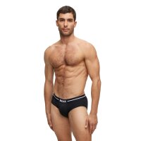 BOSS Herren Slips, 3er Pack - Hip Briefs 3P Bold, Cotton Stretch, Logo Schwarz L