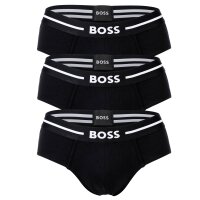 BOSS Mens Briefs, 3-pack - Hip Briefs 3P Bold, Cotton Stretch, Logo Black L (Large)