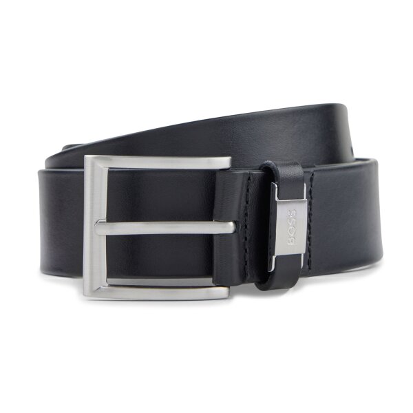 BOSS Mens Belt - Connio, Genuine leather, Pin Buckle, Brushed Metal