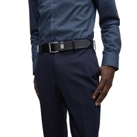 BOSS Herren Gürtel - Connio, Echtleder, Dornschließe, gebürstetes Metall Schwarz 85 cm