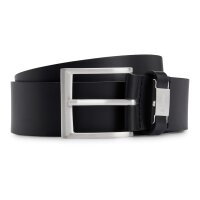 BOSS Mens Belt - Connio, Genuine leather, Pin Buckle, Brushed Metal Black 85 cm
