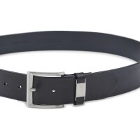 BOSS Mens Belt - Connio, Genuine leather, Pin Buckle, Brushed Metal Black 85 cm
