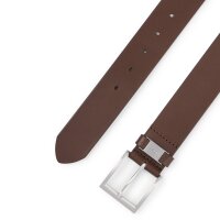 BOSS Herren Gürtel - Connio, Echtleder, Dornschließe, gebürstetes Metall Dunkelbraun 90 cm