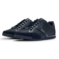 BOSS mens sneaker - Saturn Lowp, trainers, leisure, material mix with genuine leather Dark Blue EUR 41 (UK 7)