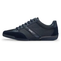 BOSS mens sneaker - Saturn Lowp, trainers, leisure, material mix with genuine leather Dark Blue EUR 43 (UK 9)