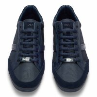 BOSS mens sneaker - Saturn Lowp, trainers, leisure, material mix with genuine leather Dark Blue EUR 43 (UK 9)