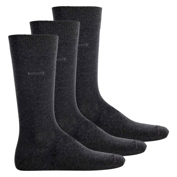 BOSS Herren Socken, 3er Pack - Finest Soft Cotton, Threepack RS Uni CC Dunkelgrau 43-46