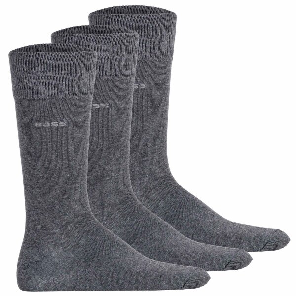 BOSS Herren Socken, 3er Pack - Finest Soft Cotton, Threepack RS Uni CC Grau 39-42