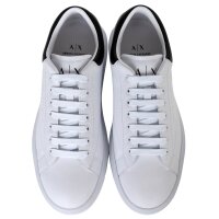 A|X ARMANI EXCHANGE Herren Sneaker - Schnür-Schuh, Turnschuh Low, Logo, Leder Weiß/Schwarz EU 45